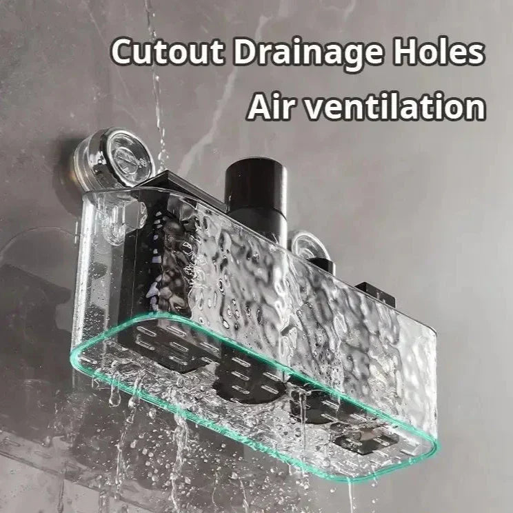 Praktisk väggmonterad hylla utan borrning för badrum