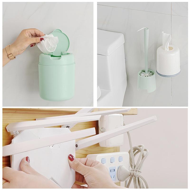 Double-sided adhesive hooks for damage-free hanging 